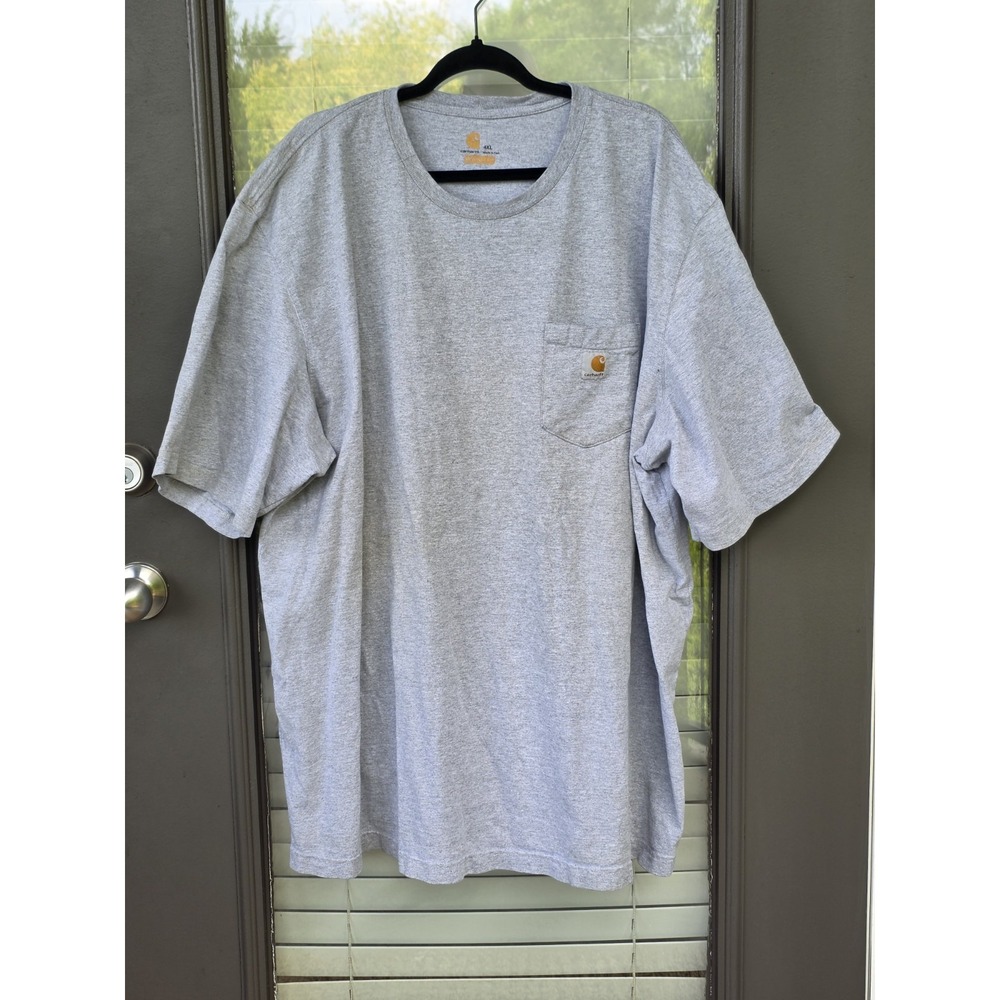 Carhartt Men's Logo Patch Front Pocket Gray T-Shirt 4XL